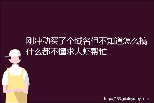 刚冲动买了个域名但不知道怎么搞什么都不懂求大虾帮忙